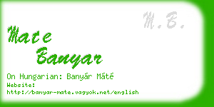 mate banyar business card